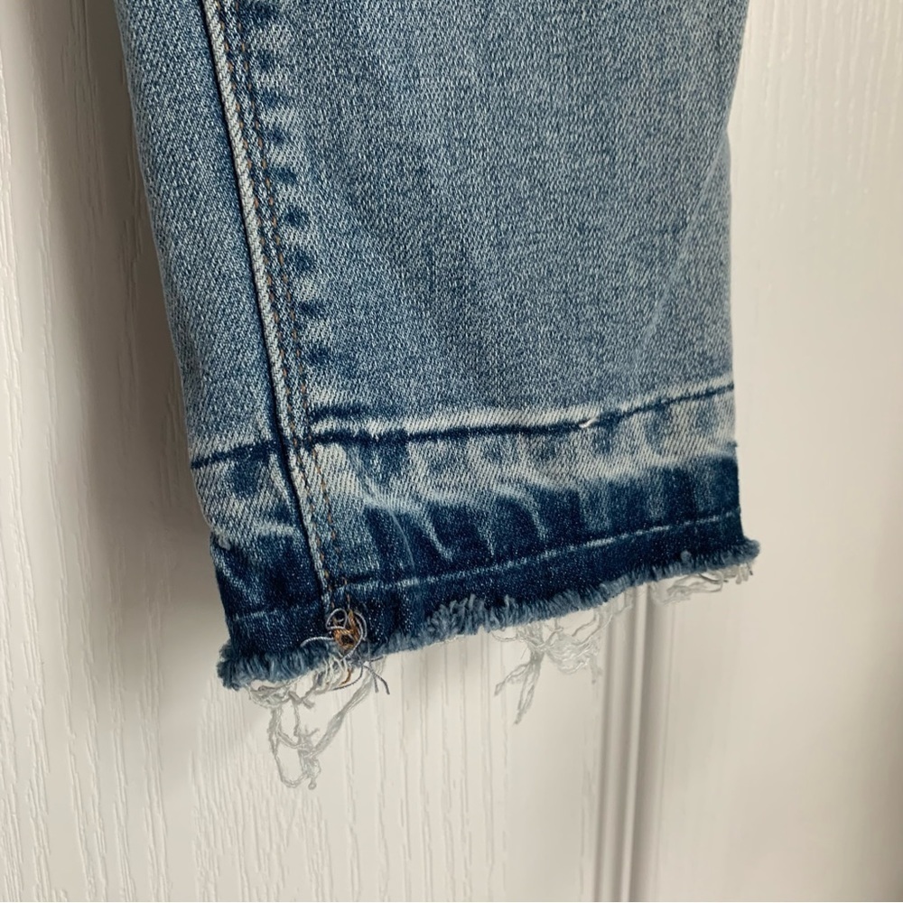 Embroidered Raw Hem Jeans - Picture 8 of 14